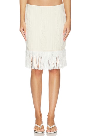JUPE FRITZ FRINGE  Yellow The Label