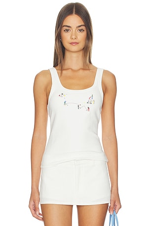 Golf Scene Tank Top Yellow The Label