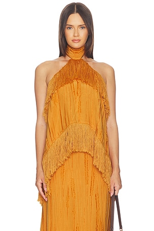Jones Fringe Top Yellow The Label