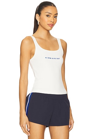 YLLW THE LABEL No Crying Tank Top in White. Size XS. Also