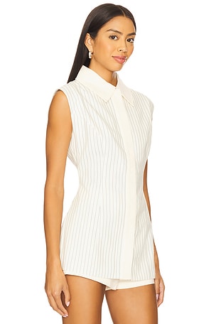 YLLW THE LABEL Anni Linen Top in White