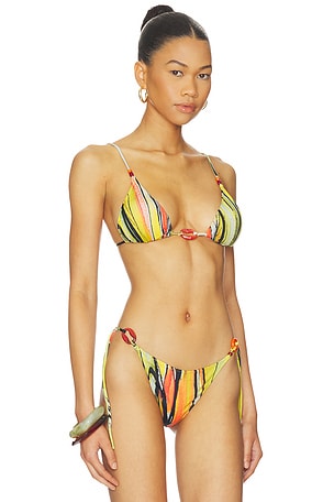 Yellow The Label Sade Charm Bikini Top in Yellow