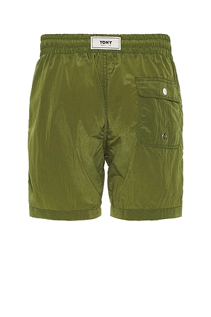 YONY Logo Swim Trunks in Green