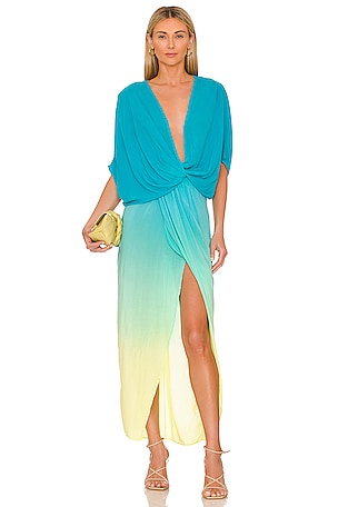 young fabulous and broke green dress Women's Bubble Tube Top in Teal Brushed Ombre by YFB