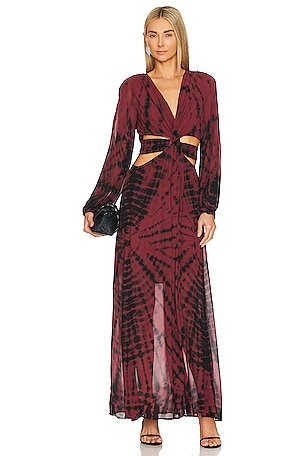knee length dresses for ladies Women's Dax Midi Dress in Shiitake Nexus Wash by Yfb