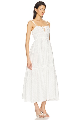 Yuhan Wang Floral Embroidered Dress in White