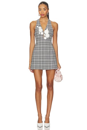 Hand Crafted Rose Check Dress Yuhan Wang