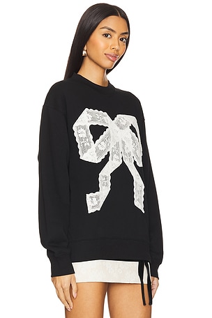 Yuhan Wang Lace Bow Sweatshirt in Black