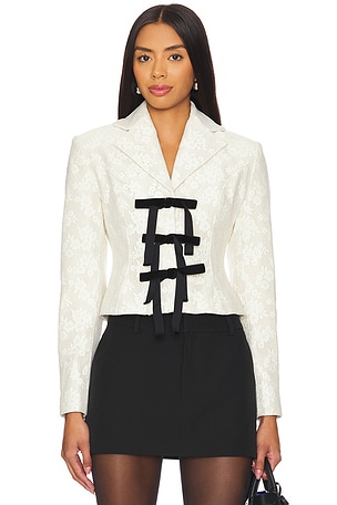 Floral Lace Jacket With Bows Yuhan Wang