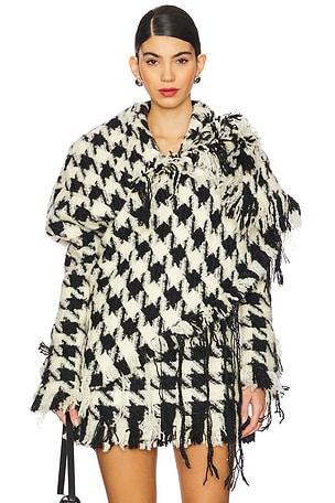 Houndstooth Knotted Jacket Yuhan Wang