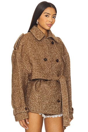 Yuhan Wang Herringbone Coat in Brown