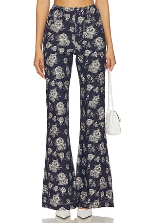 Rose Jacquard Trousers Yuhan Wang