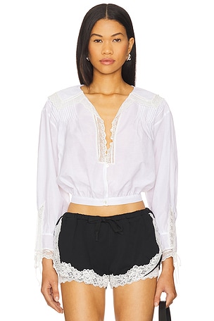 Lace Trimmed Blouse Yuhan Wang