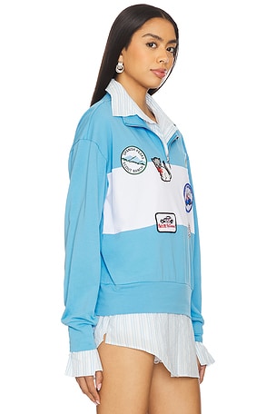 Yuhan Wang Embroidered Patches Sweatshirt in Blue