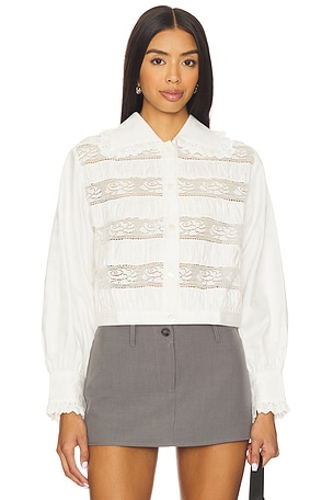 Lace Trimmed Blouse Yuhan Wang
