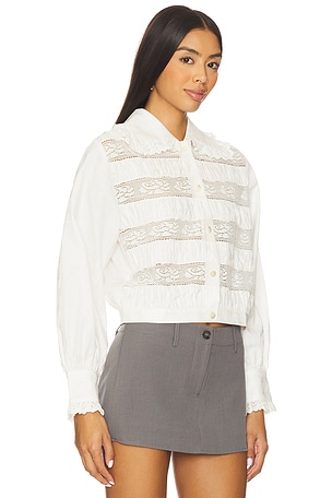 Yuhan Wang Lace Trimmed Blouse in White
