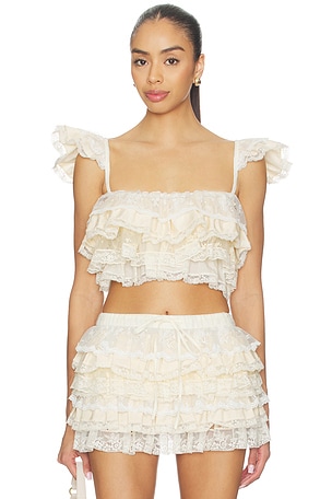 ТОП RUFFLE LACE TIER CAMI Yuhan Wang