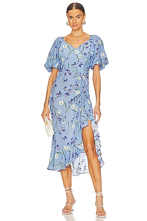 Georges Hobeika Crepe Ruffle Sleeve Dress- District 5 Boutique