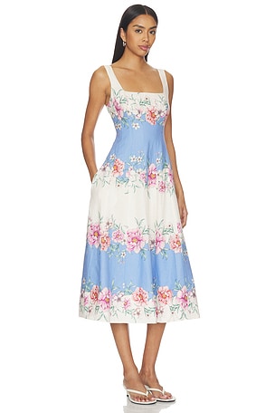 Yumi Kim Sienna Dress in White,Blue. Size S. Also