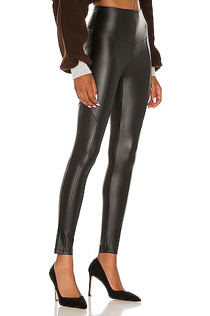Yummie Faux Leather Legging in Black