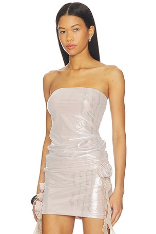 Zemeta Silver Poet Tube Top in Metallic Silver