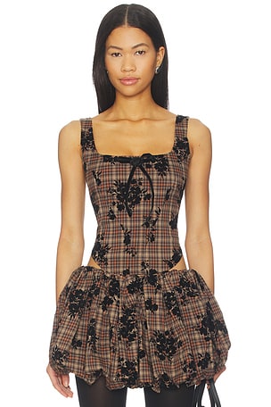 Classy Check Corset Top Zemeta