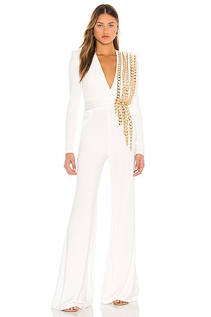 Zhivago Pheonix Jumpsuit in White & Gold | REVOLVE