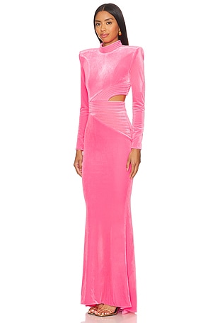 Zhivago Message To Love Velvet Gown in Pink