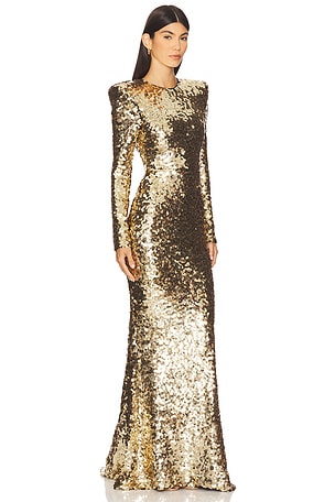 Zhivago Lumen Gown in Metallic Gold