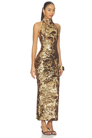 Zhivago Florentine Sunset Dress in Metallic Gold