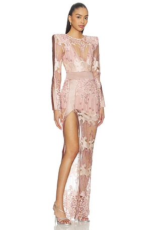 Zhivago Violets And Music Gown in Nude