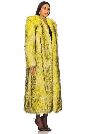 Zhivago Mechanical Dolls Faux Fur Coat in Yellow