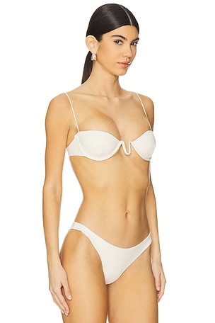 Ziah Fine Strap Wire Balconette Top in White