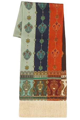 Printed Silk Fringe Neck Scarf Zimmermann