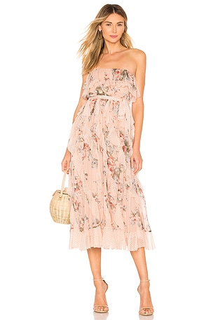 Zimmermann Bowie Waterfall Dress in Peach Floral | REVOLVE