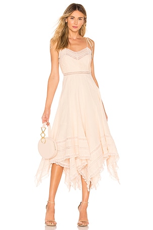 Zimmermann Bowie Pintuck Scarf Dress in Buff | REVOLVE