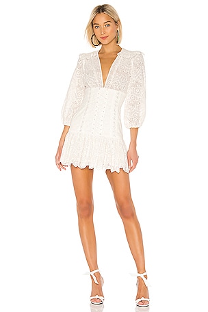 Zimmermann Honour Corset Lace Dress in Ivory REVOLVE