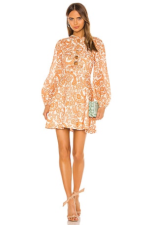 Zimmermann Peggy Scallop Short Dress in Orange Paisley | REVOLVE
