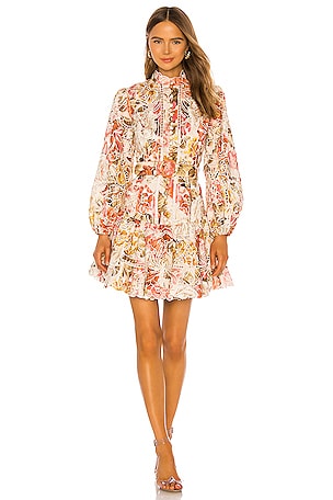 Zimmermann Bonita Embroidery Short Dress in Cream Floral | REVOLVE