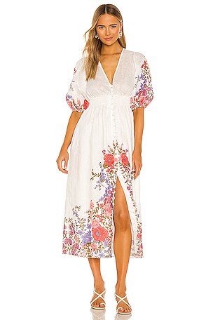 Zimmermann Poppy Shirred Waist Dress in Crimson Floral | REVOLVE Zimmermann Poppy Shirred Waist Dress in Crimson Floral | REVOLVE