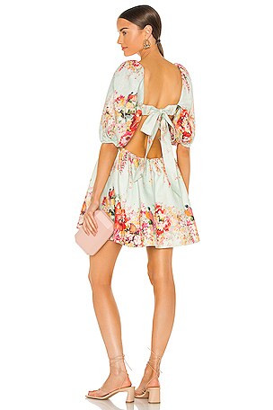 Zimmermann Mae Cut Out Mini Dress in Mint Floral | REVOLVE