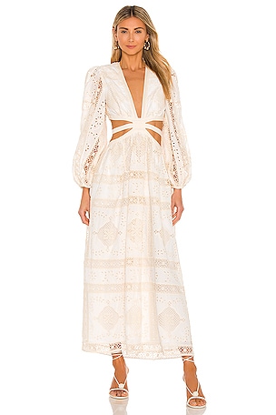 Zimmermann Aliane Embroidered Long Dress in Ivory | REVOLVE