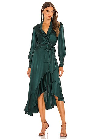 【Zimmermann】SILK WRAP MIDI DRESS シルク ミディ 結婚式にも Zimmermann Silk Wrap Midi Dress | Neiman Marcus