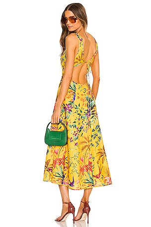knee length dresses for ladies tropicana cut out midi dress main image 1
