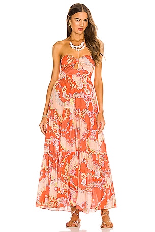 Zimmermann Lola Tie Front Midi Dress in Raspberry Floral | REVOLVE