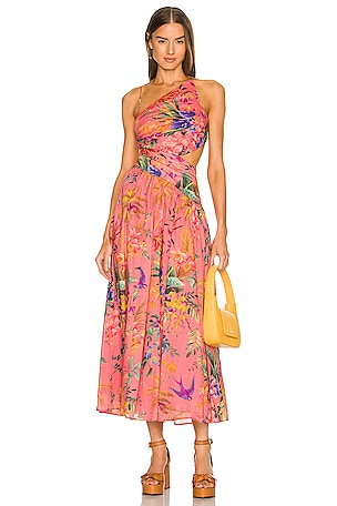 zimmermann tropicana asymmetric open back dress Hire Tropicana Asymmetric Dress | Zimmermann