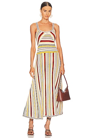 Zimmermann Vitali Multi Stripe Knit Dress in Yellow Multi Stripe | REVOLVE
