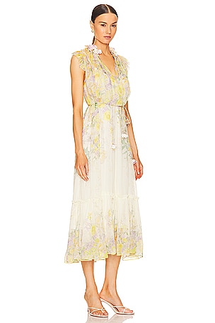 Zimmermann Harmony Flutter Dress in Yellow