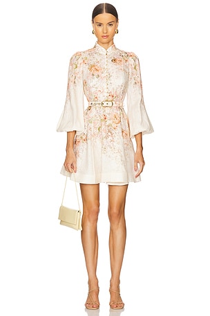 Petite Illustration Buttoned Mini Dress Zimmermann