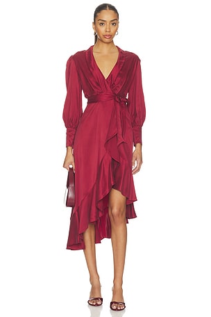 Petite Silk Wrap Midi Dress Zimmermann